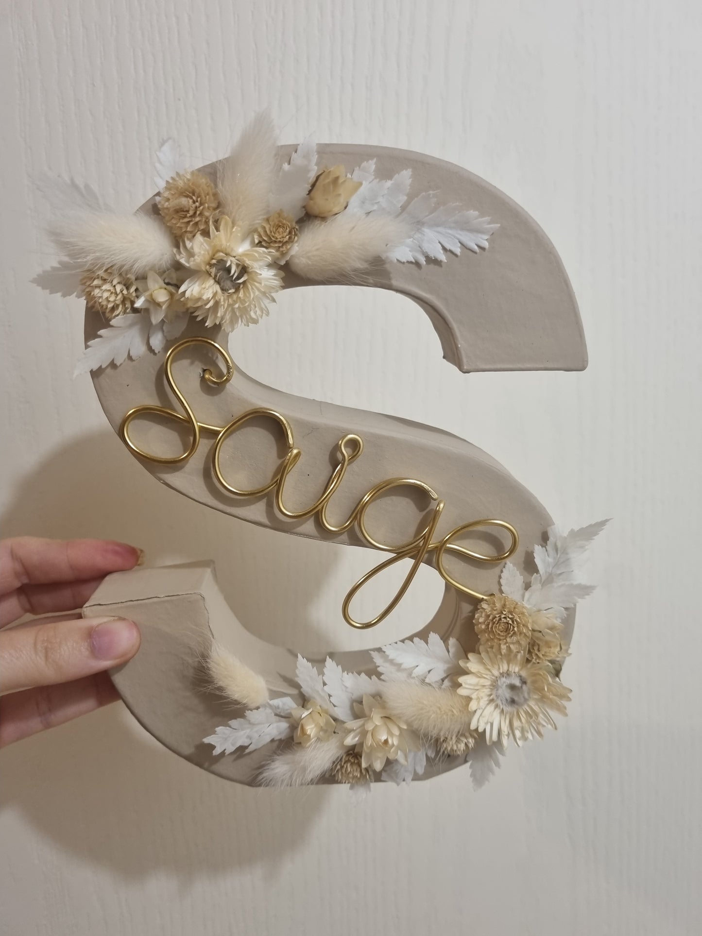 Lettre Fleurie - Beige