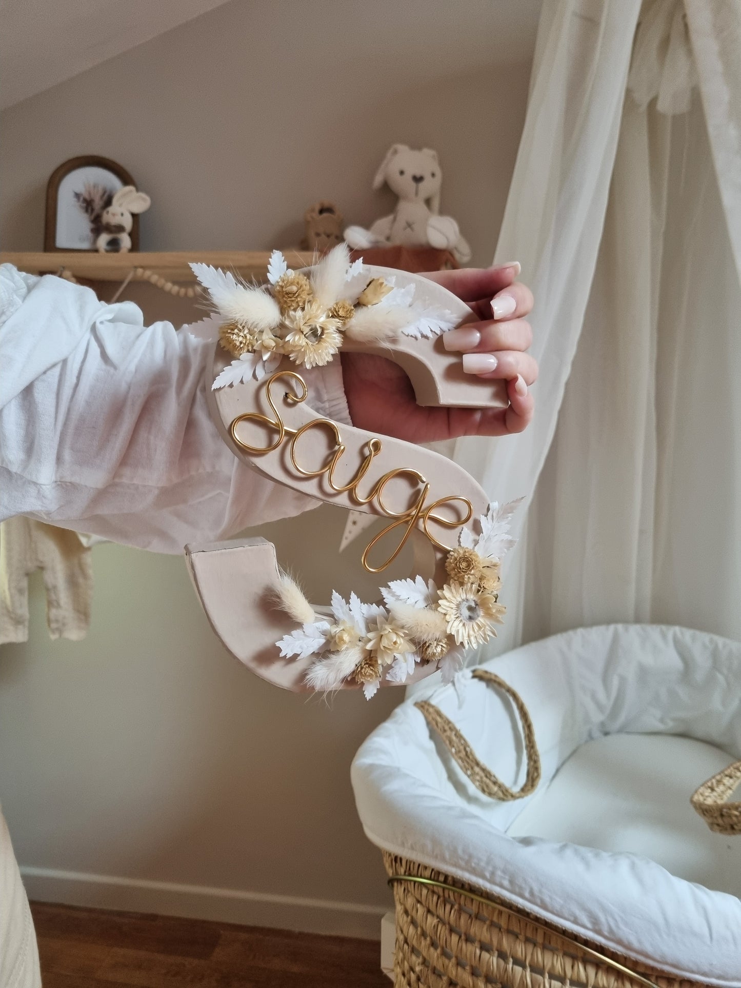 Lettre Fleurie - Beige