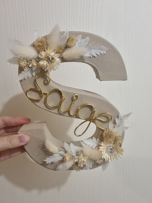 Lettre Fleurie - Beige